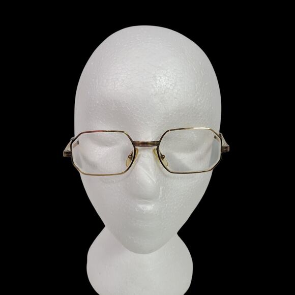 Frame France Heptagon 14K Eye Glasses Vintage Metal Wire Gold Stamped Eyeglasses - Picture 9 of 15